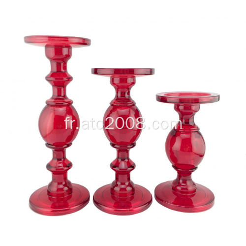 Lot de 3 bougeoirs en verre